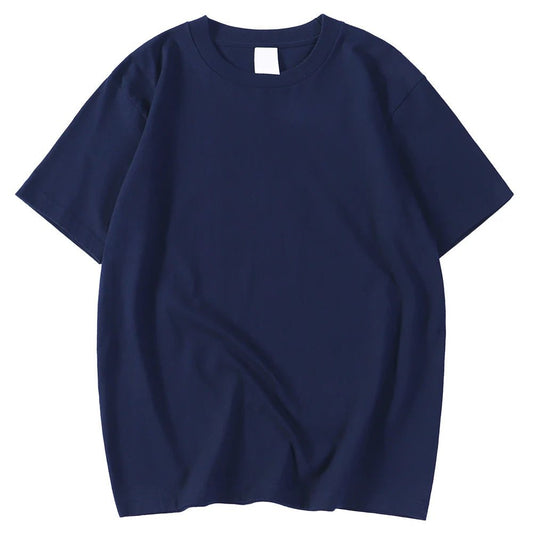 High-Quality Dark Blue Men's Cotton T-Shirt