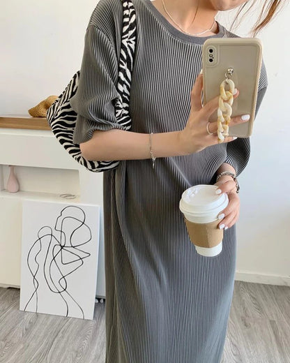 Trendy Loose Midi T-Shirt Dress for Women