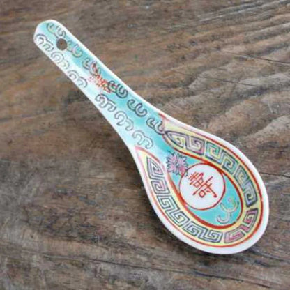 1970s Vintage Pastel Ceramic Soup Spoons