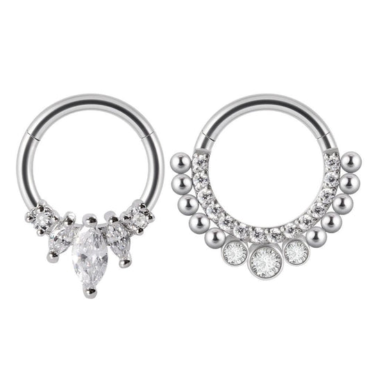 16G Surgical Steel Zircon Septum Clicker Jewelry