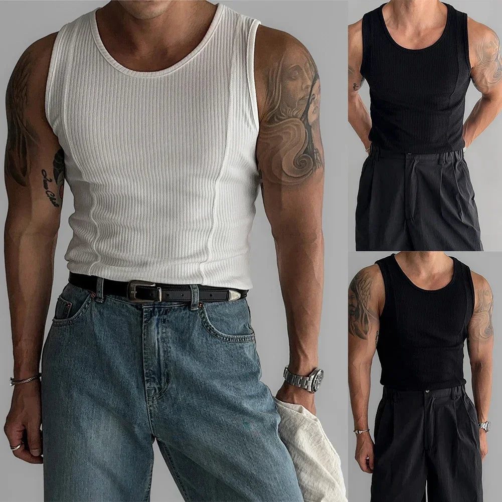 Men's Ribbed Tank Top - Minimalist Sportswear