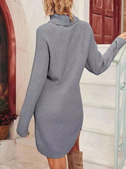 Women’s Turtleneck Sweater Dress Warm Knitwear