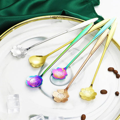 Charming 4pcs Small Flower Teaspoon Set