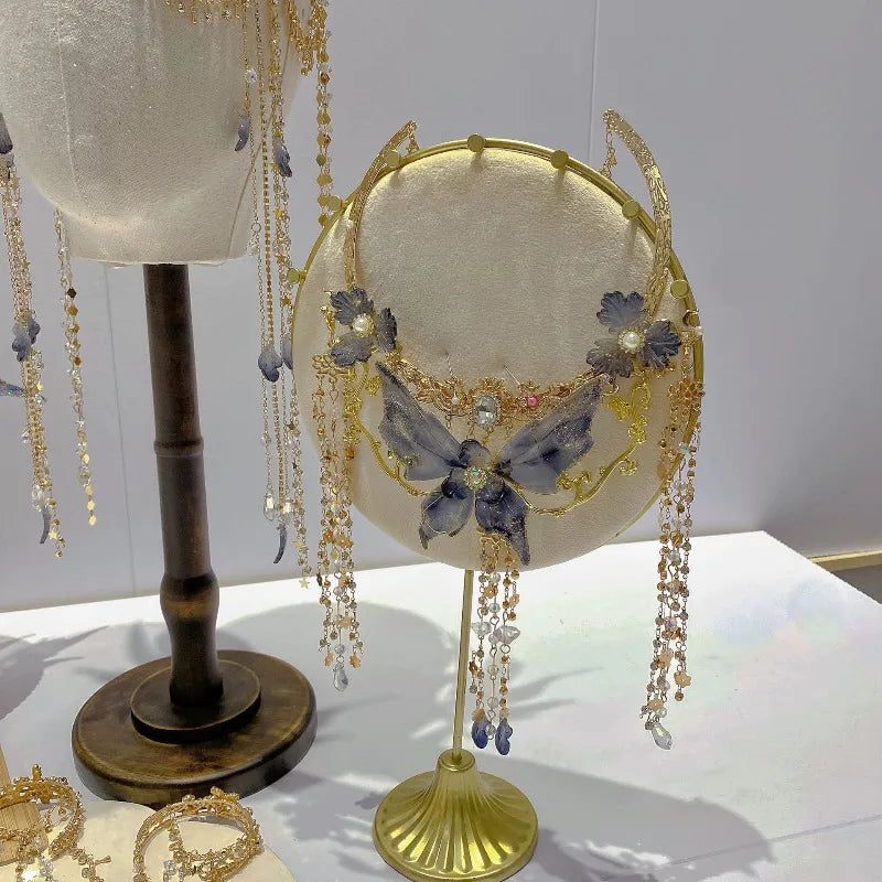 Antique Mermaid Hair Crown Western Jewelry Set