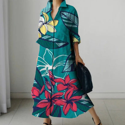 2024 Summer Hawaiian Print Women Dress Shirts