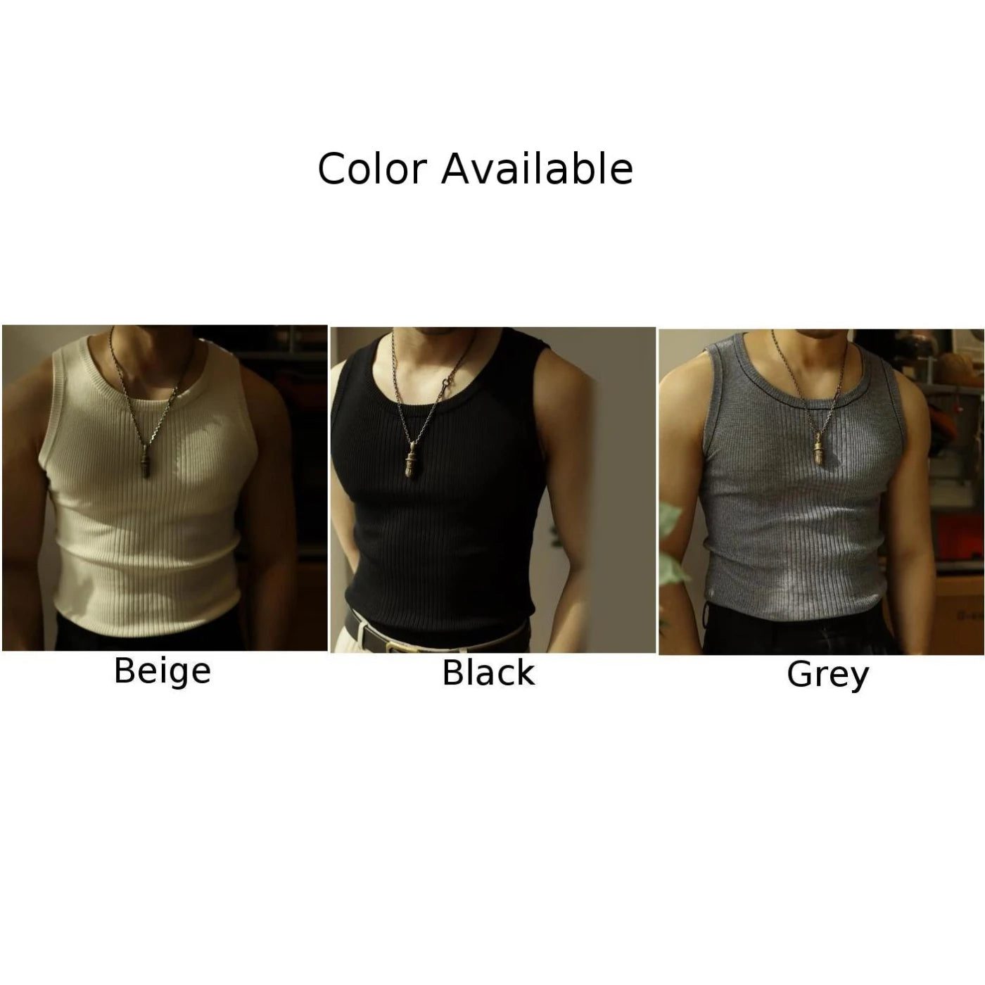 Men's Slim Ribbed Knit Tank Top