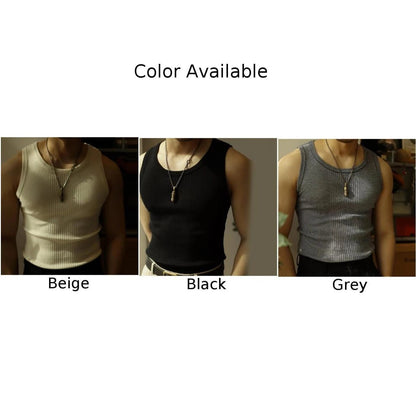 Men's Slim Ribbed Knit Tank Top