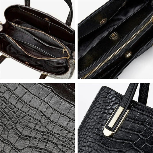 Genuine Leather Crocodile Print Tote Bags