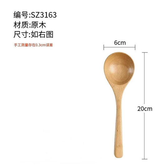 Japanese Wooden Soup Spoons with Long Handle
