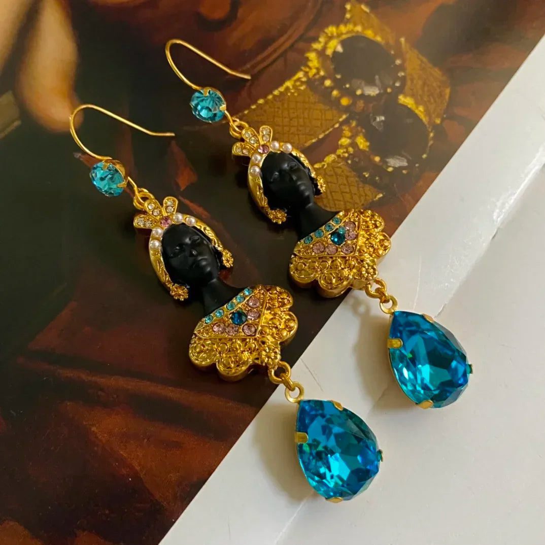 Vintage Pearl Medieval Stud Earrings for Women