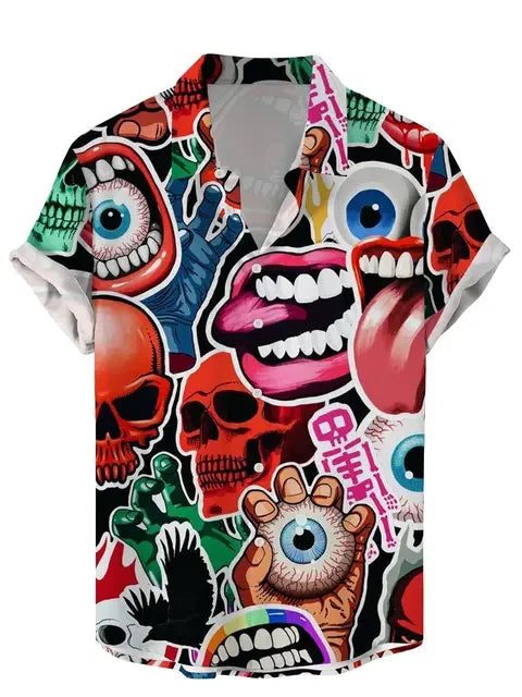 Funny Vintage Skull Floral Hawaiian Shirt
