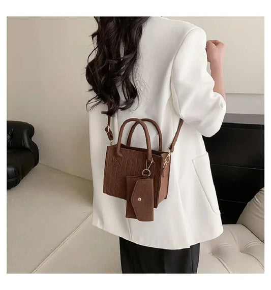 Luxury Solid Color Felt Crossbody Handbag