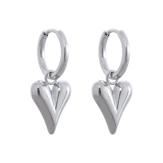 Waterproof Heart-Shaped Stainless Steel Stud Earrings