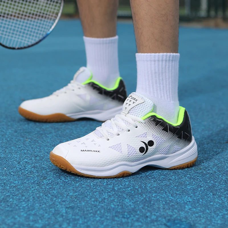 White Shock-Absorbing Badminton Shoes for All