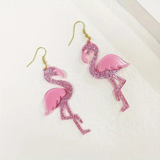 Charming Pink Flamingo Dangle Earrings for Women