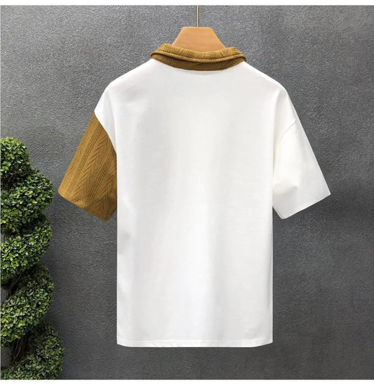 Men's Summer Contrast Pocket Polo T-Shirt