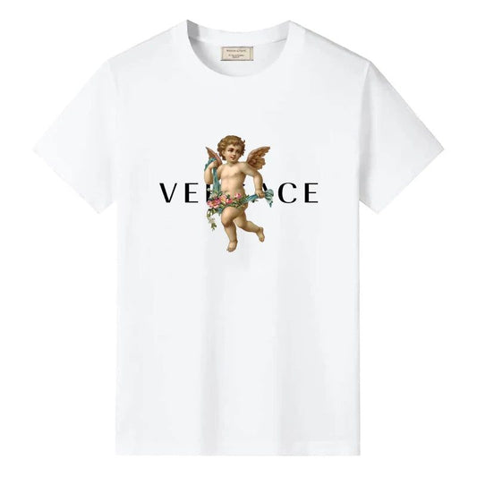 Men's Vintage Cotton T-Shirt with Angel Print