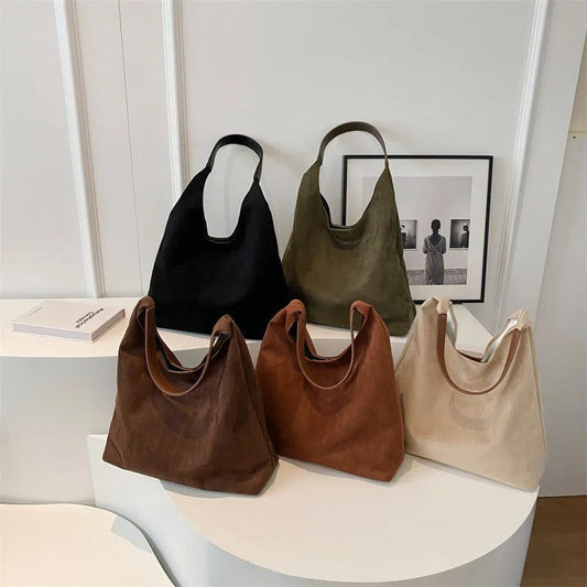 Vintage Suede Tote Bag for Women