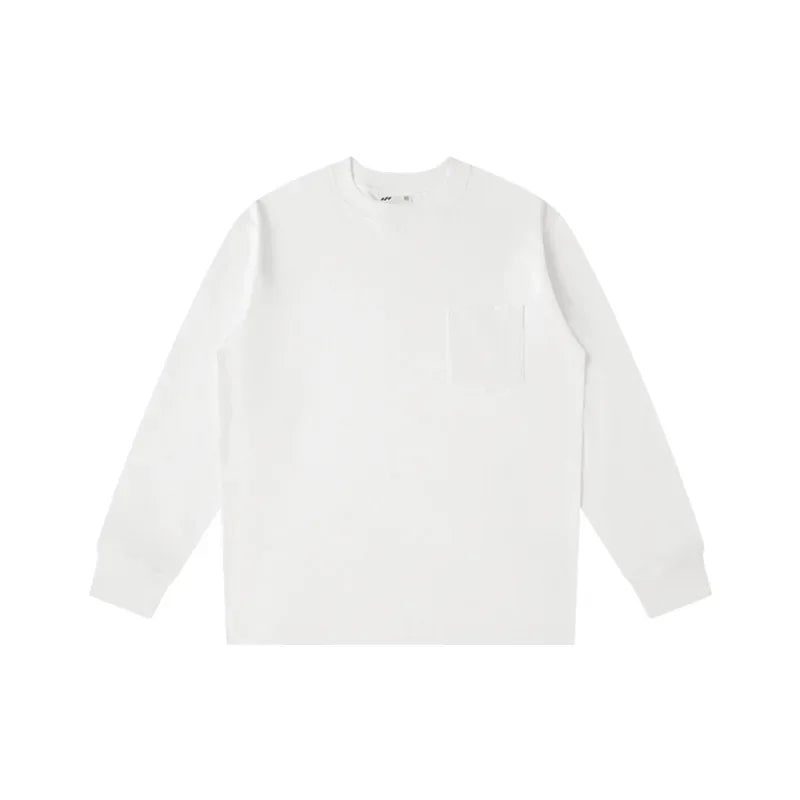 Unisex Oversize Cotton Pocket Long Sleeve T-Shirt
