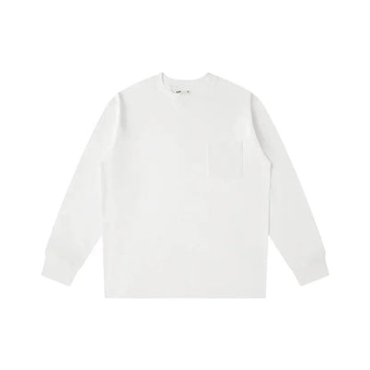 Unisex Oversize Cotton Pocket Long Sleeve T-Shirt