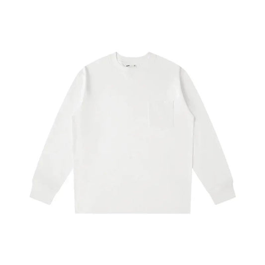 Unisex Oversize Cotton Pocket Long Sleeve T-Shirt