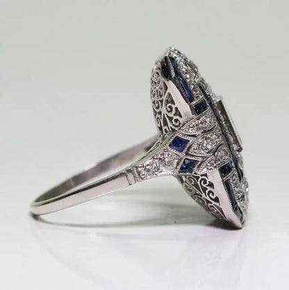 S925 Sterling Silver Sapphire Couple Rings