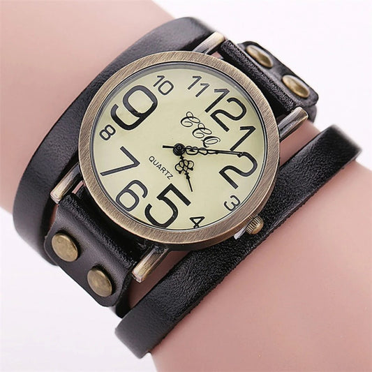 Vintage Unisex Arabic Dial Leather Watches