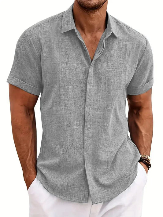 Trendy Loose Cotton Linen Short-Sleeve Shirt