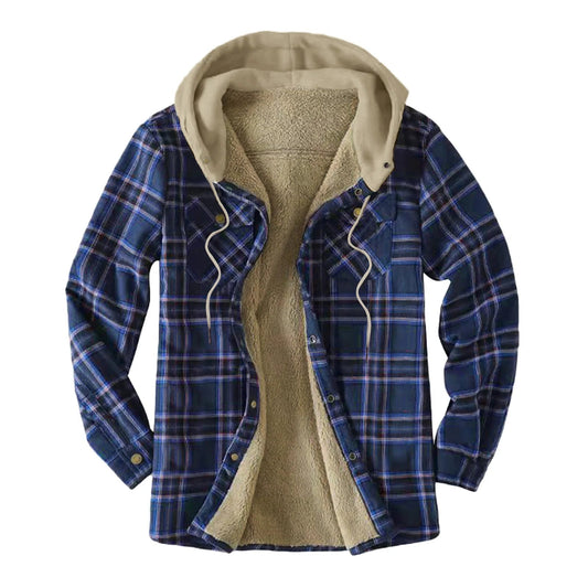 Men's Thick Velvet Lined Flannel Shirt