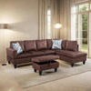 Modern L-Shaped Sofa with Ottoman for Living Room