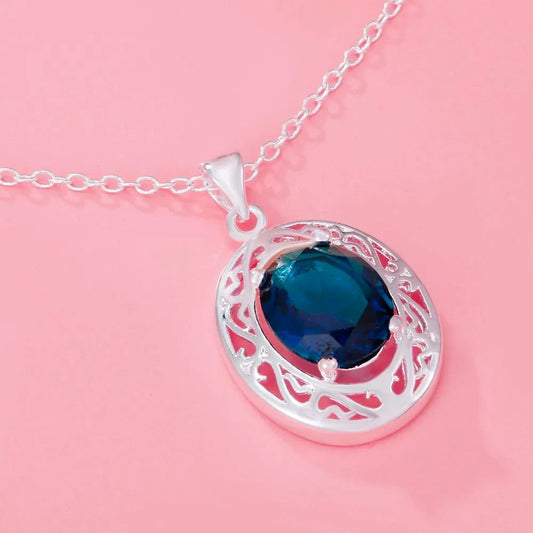 Luxury Sapphire Inlaid Diamond Necklace for All