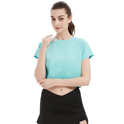 2024 Cropped T-Shirt Women’s Summer Yoga Running Top