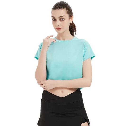 2024 Cropped T-Shirt Women’s Summer Yoga Running Top