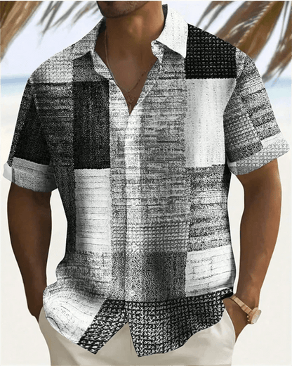2024 Men's Color Block Hawaiian Beach Shirt