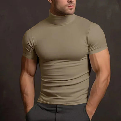 Men's Slim Fit Cotton Turtleneck T-Shirt