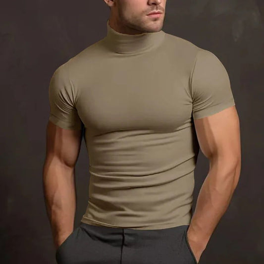 Men's Slim Fit Cotton Turtleneck T-Shirt