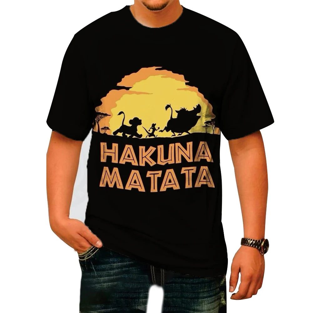 Men's Lion King Tiger Print Summer T-Shirt