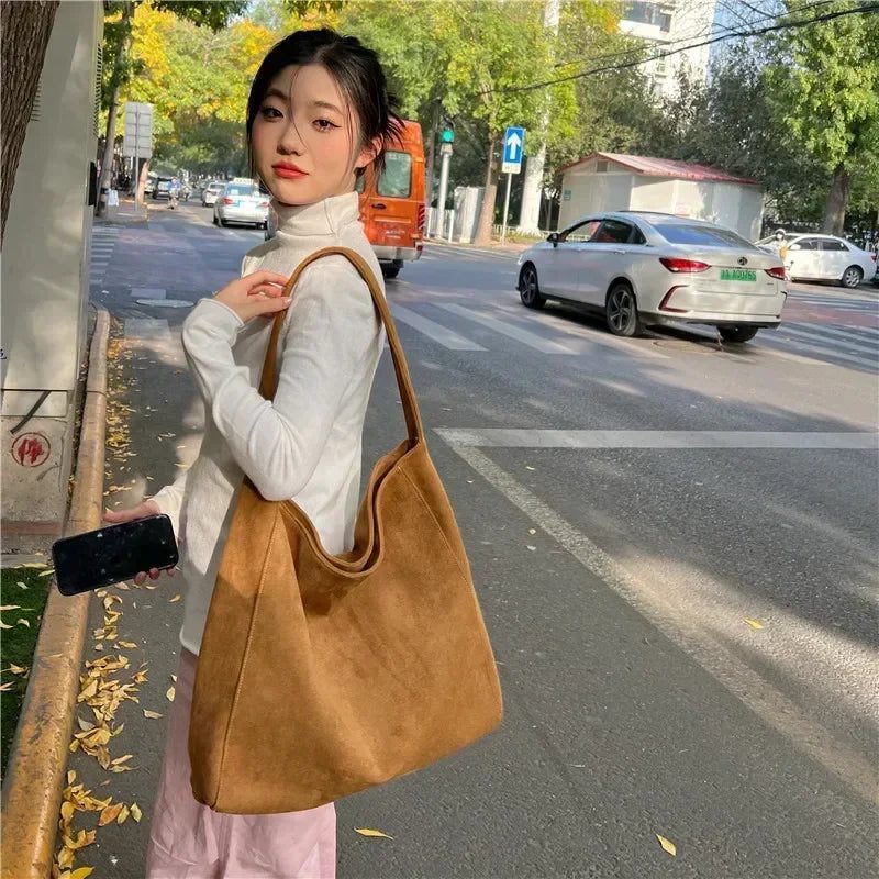2024 Large Capacity Suede Shoulder Bag