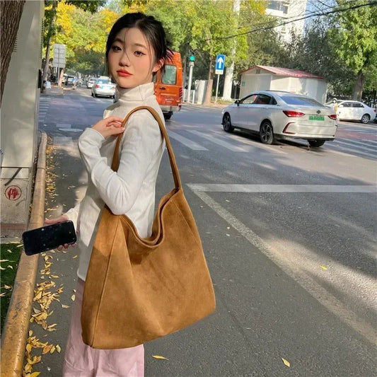 2024 Large Capacity Suede Shoulder Bag