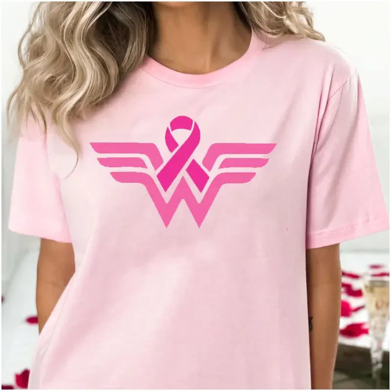 Empower Women: Cotton T-Shirt for Cancer Awareness