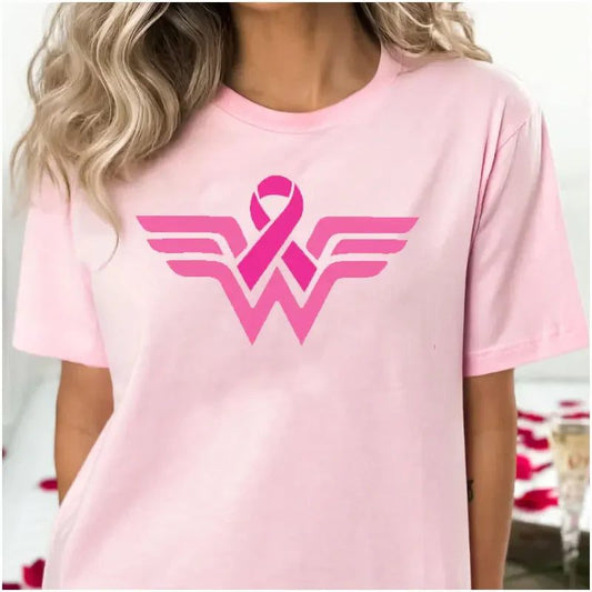 Empower Women: Cotton T-Shirt for Cancer Awareness