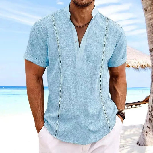 Men's Casual Summer Linen Short Sleeve Shirt