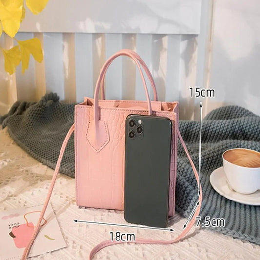 Trendy Solid Color Leather Crossbody Handbags