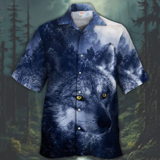 3D Wolf Print Hawaiian Shirt for Men