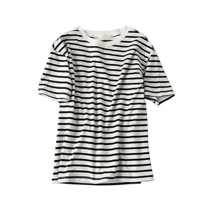Summer Striped Cotton T-Shirts for Women