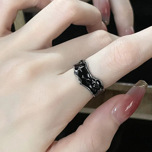 Vintage Irregular Cross Star Adjustable Couple Ring