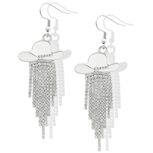 Sparkly Western Cowgirl Earrings with Tassels