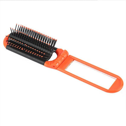 Portable 2-in-1 Anti-Static Folding Hair Brush