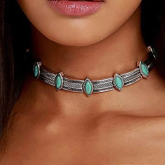 Vintage Western Turquoise Concho Necklace for Cowgirls