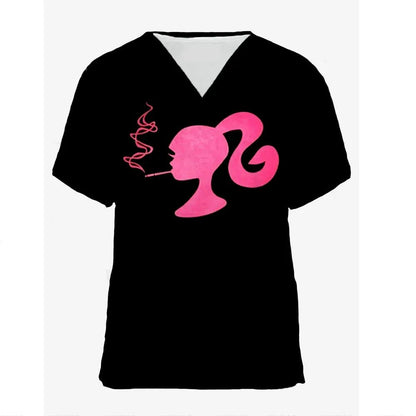 Pink Nursing Scrubs T-Shirt for Women Nurses
